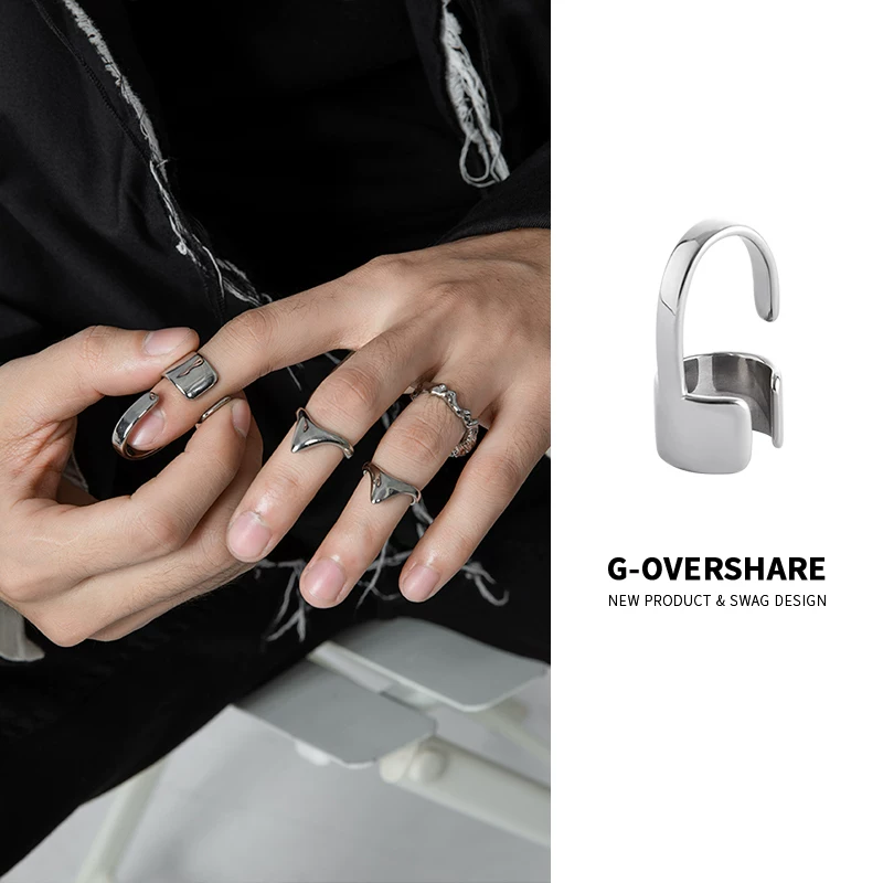 Кольцо из нержавеющей стали с неподдельным дизайном модного бренда G-Overshare для ногтей