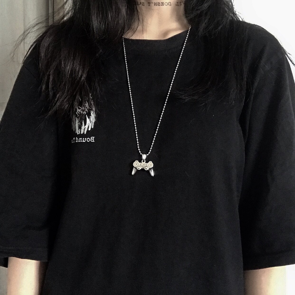 Titanium Steel Classic Game Handle Necklace Men and Women Couples Couple Europe and America Simple Hip Hop Trend Bundle Accessories