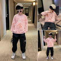 Boomer Boy Autumn Clothing Suit Foreign Air Trendy Children Dress CUHK Kids Han Version Handsome SPRING AND AUTUMN CAMPAIGN TWO SETS