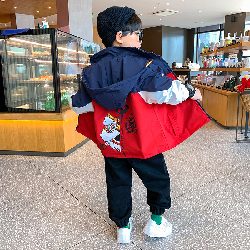 Children's clothing men's spring and autumn tide brand jacket Western style fried street shirt big boy handsome national tide boy windbreaker jacket