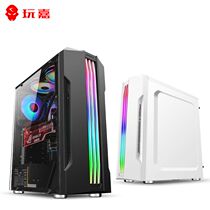 Qihang 3 desktop computer case Main box RGB light bar small chassis MATX office gaming side transparent chassis