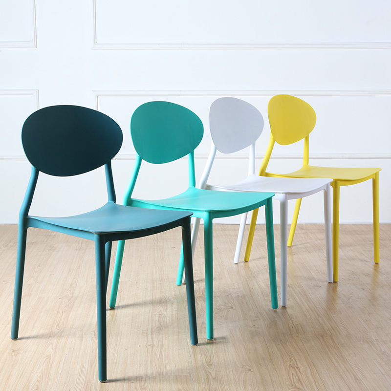 Nordic plastic chair backrest plastic stackable simple home dining chair modern student leisure office designer stool