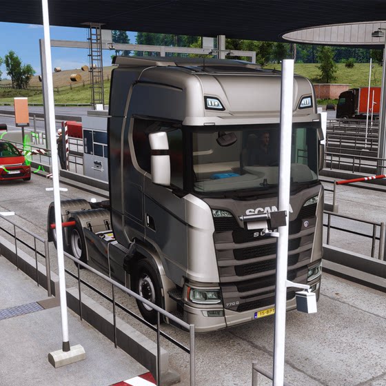 Euro Truck Simulator 2 Mod That Bypasses the Toll Station Barrier Module and Passes through the Mod Using Steam