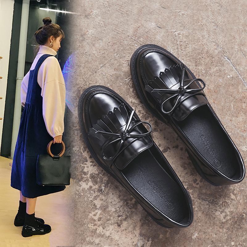 Tide brand 2022 spring new leather small leather shoes retro Korean version all-match flat loafers British style single shoes women