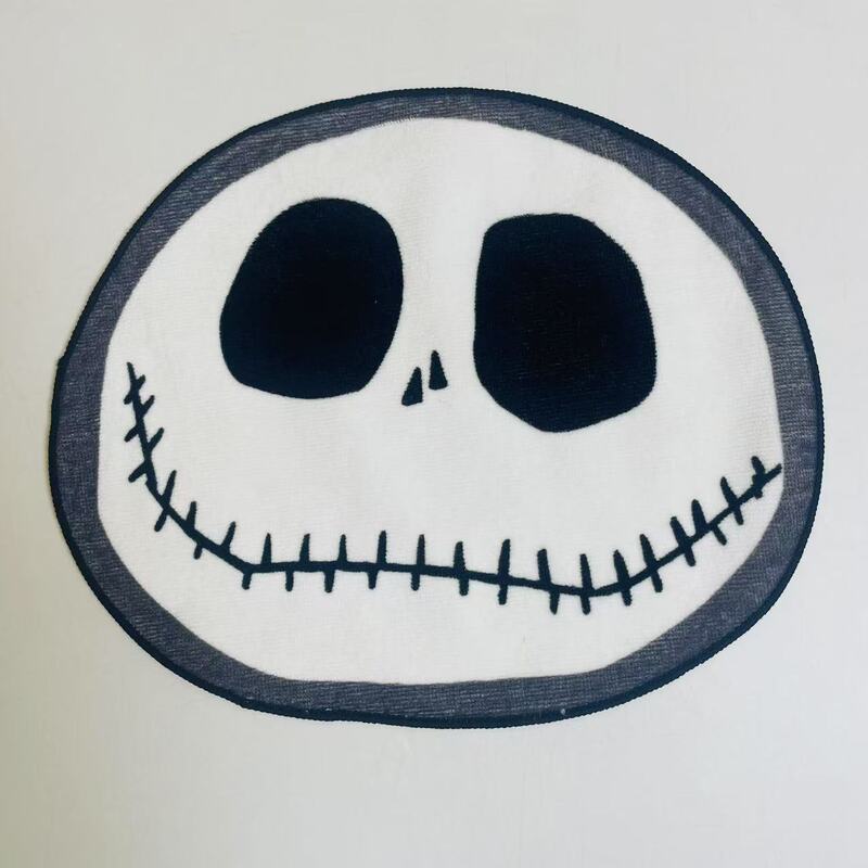 Japanese Cartoon Anime Halloween Jack Skull Pure Cotton Irregular Square Towel Handkerchief Hand Towel Soft Absorbent with Minor Flaws