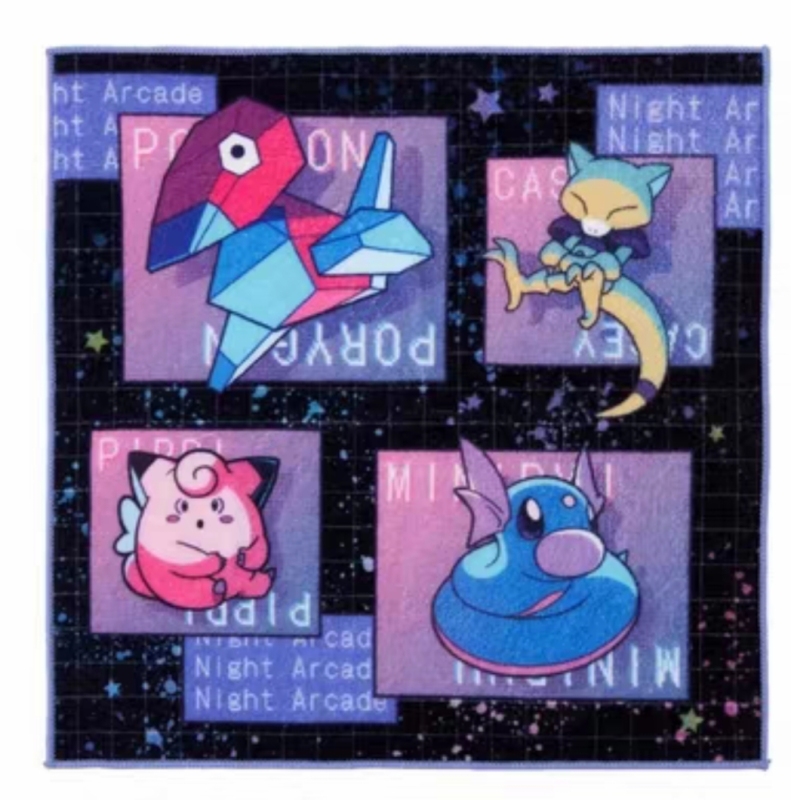 Japanese In-Stock Pokémon Bandana Night Arcade Arcade Series 3D Electric Dragon Handkerchief 25*25 Cotton Japanese In-Stock Pokémon Bandana Night Arcade Arcade Series 3D Electric Dragon Handkerchief 25*25 Cotton