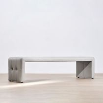 Light and luxurious Nordic genuine leather strip bed tail stool Serly minimalist solid wood bed Bench Living-room Sofa Bed Tail small sofa