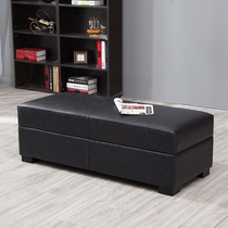 Nordic leather sofa stool foot black long bench bedroom bed tail stool dressing room stool test shoe stool leather town