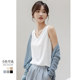 Double-layer chiffon camisole women's 2023 spring and summer v-neck loose outer wear inner white bottoming shirt sleeveless top