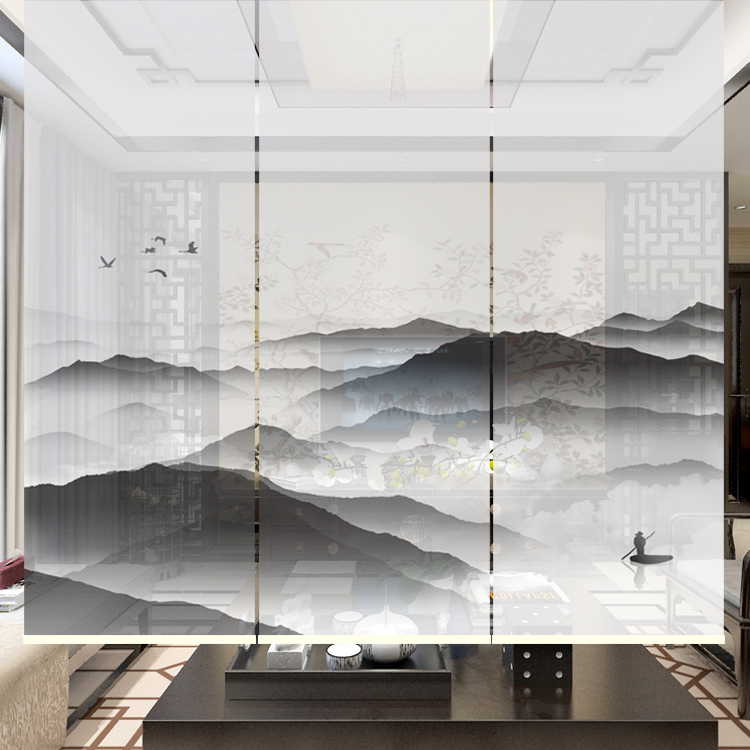 New Chinoiserie Ink Classical Mountain and River Color Gauze Transparent Curtain Partition Screen Chinese Painting Blackout Office Roller Blind New Chinoiserie Ink Classical Mountain and River Color Gauze Transparent Curtain Partition Screen Chinese Painting Blackout Office Roller Blind