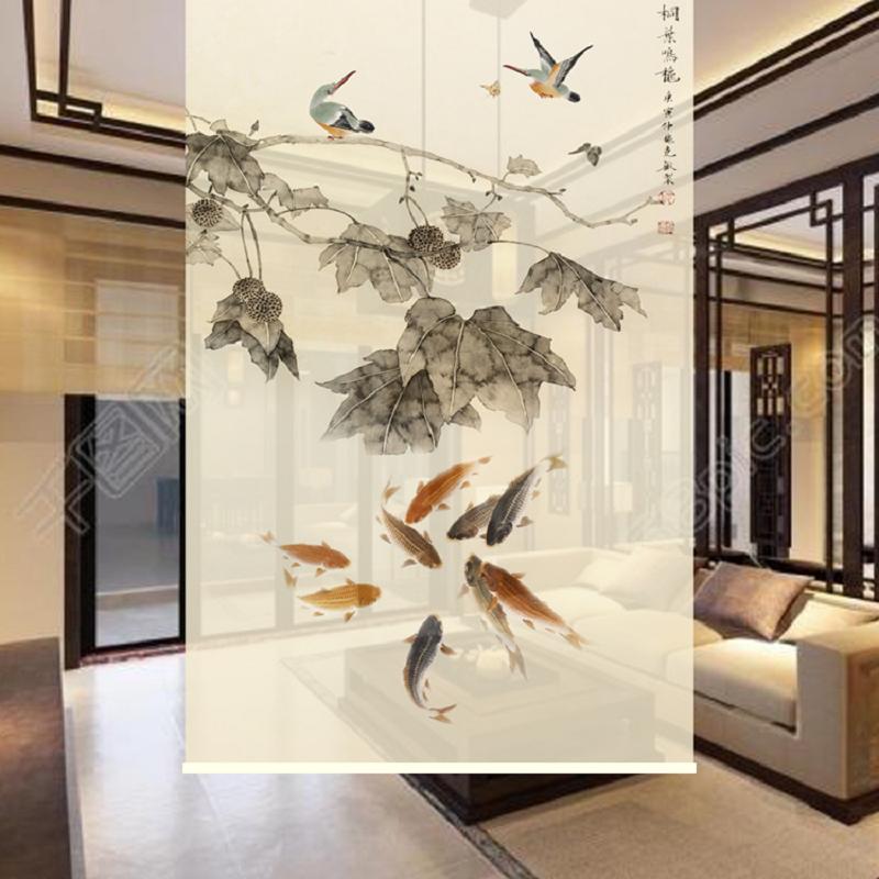 Modern Chinese style Furnishing Classical Zen mood Jiuyu Screen Screen Partition shading and thermal insulation Anti-UV roller shutters