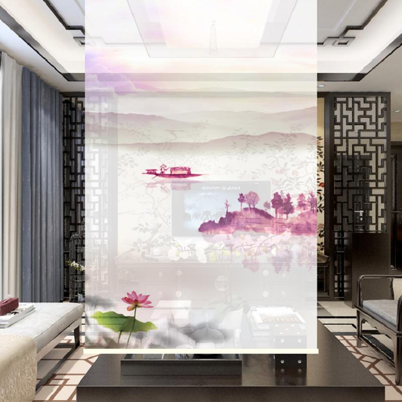 Modern Chinese meritocratic landscape screen partition Landscape Lotus Shading and thermal insulation Living room Bedroom Wind Shutters