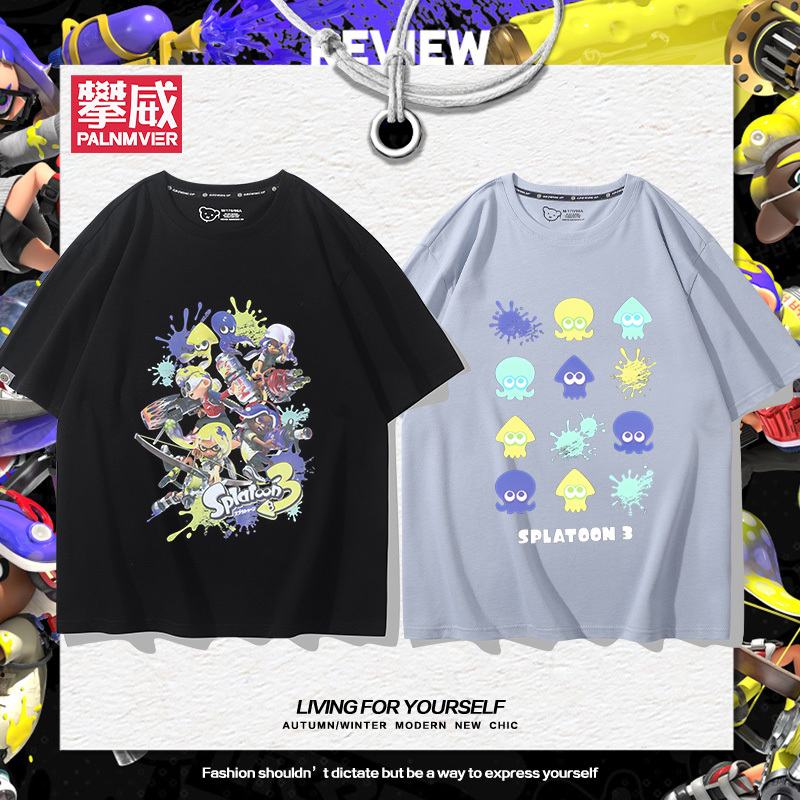 Splatoon Splatoon 3 Merchandise Pure Cotton Short-Sleeve T-Shirt Unisex Half-Sleeve Summer Versatile Clothing