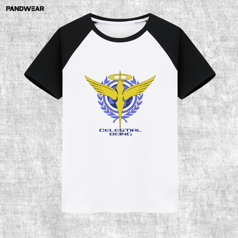 Panwei Mobile Suit Gundam UC UNICORN Unicorn Tianda Dada Men Mặc áo thun ngắn tay cotton - Áo phông dài áo thun có cổ