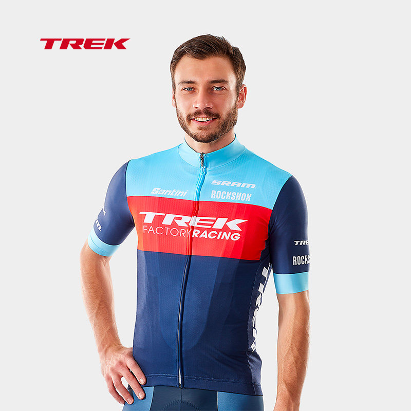 TREK Track Highway Cross-Country Team Vehicle Fan Edition Santini Men Light Quick Dry Breakfast Short Sleeve Cycling Costume