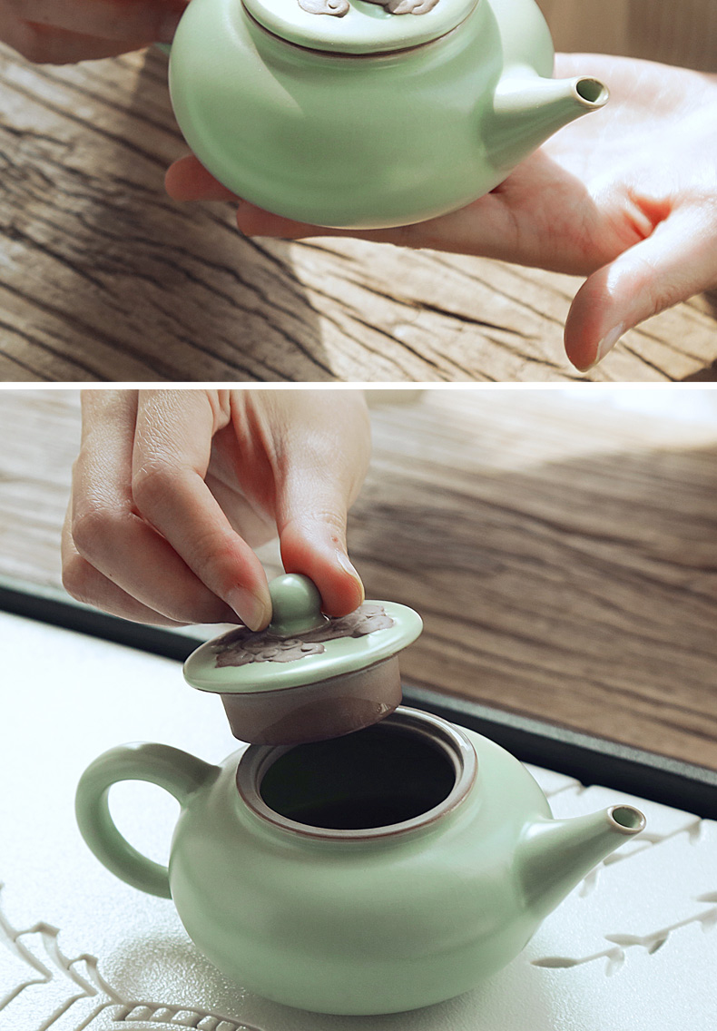 Open the slice TaoZi your up kung fu tea pot can keep checking ceramic tea set small home beauty single pot teapot