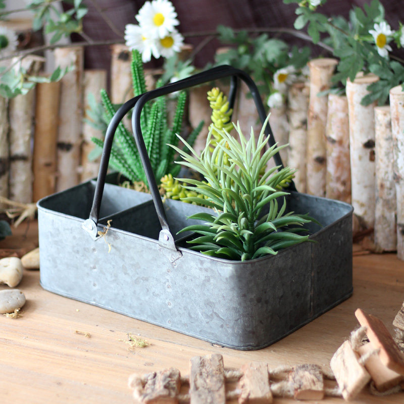 Find A Point Retro Iron Art Hand Floral Flower Pots Flower Boxes Garden Patio Courtyard Balcony Ornament Grocery Fields Garden