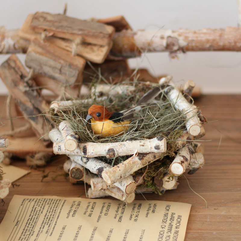 Find a point handmade wooded straw choreography bird nest Nest Grass Nest Outdoor Garden decoration hanging decoration fun swing piece