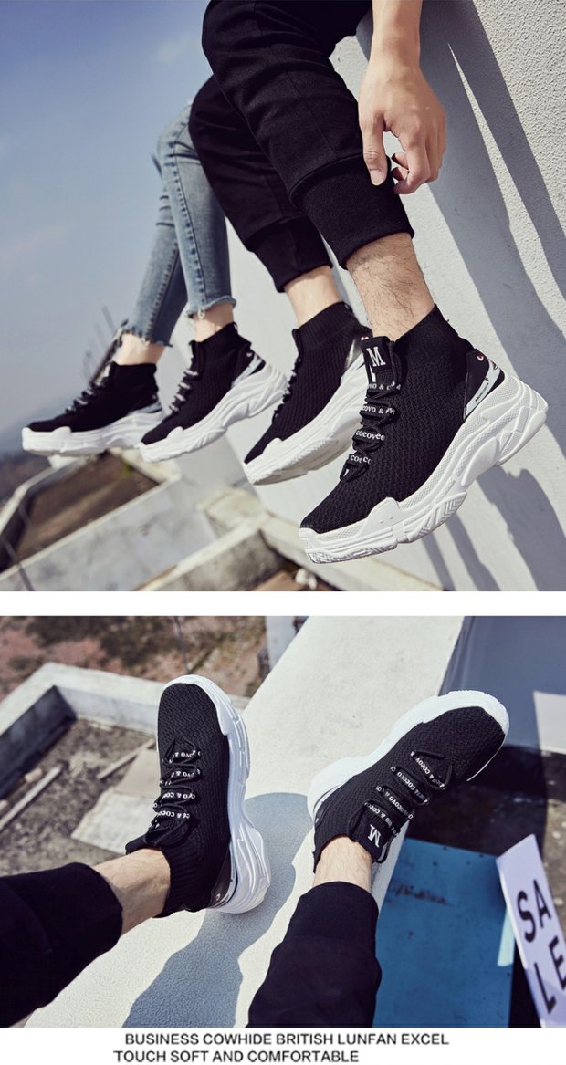 Giày siêu cháy cho nam mùa hè Phiên bản Hàn Quốc của xu hướng giày cao gót hip hop Giày đế dày của phụ nữ - Giay cao giày bóng rổ peak
