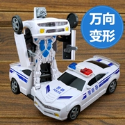 Điện phổ quát không từ xa xe cảnh sát trẻ em Racing biến dạng robot tự động biến dạng cậu bé đồ chơi cảnh sát