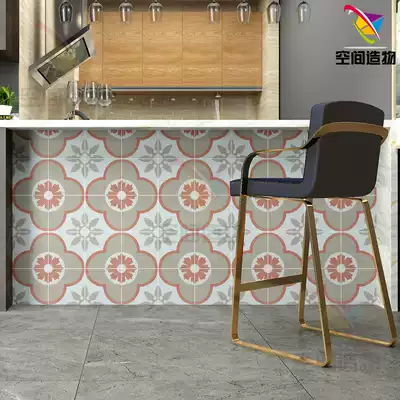 Nordic hipster kitchen powder room floor tiles 200 pink floor tiles dining room living room non-slip tile wall tiles