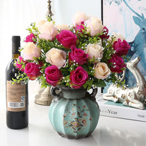 Living room decoration European plastic real floral ornaments Indoor decoration Dry bouquet potted tea table Dining table fake flowers