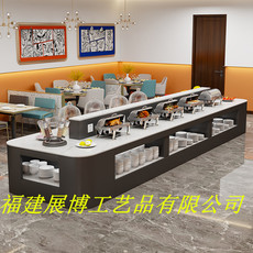 Мебель для ресторанов 餐厅单位食堂快餐保温台双面自助餐商用中岛取餐台布菲台菜品摆台