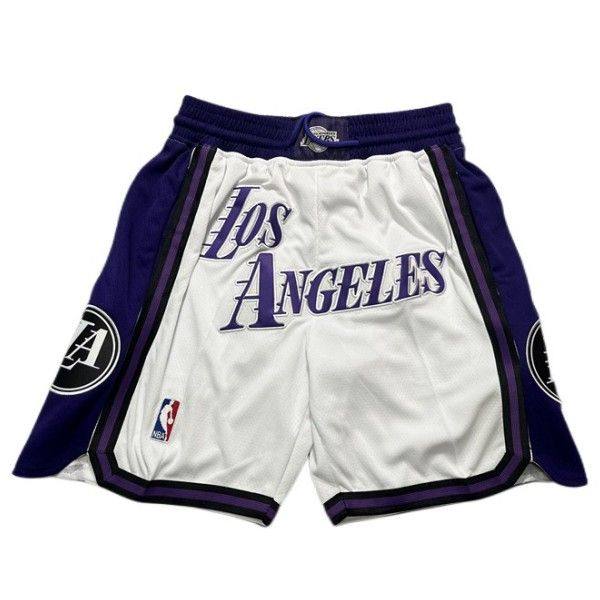 Lakers James Kobe's same bull embroidered Curry American loose retro sports breathable basketball shorts