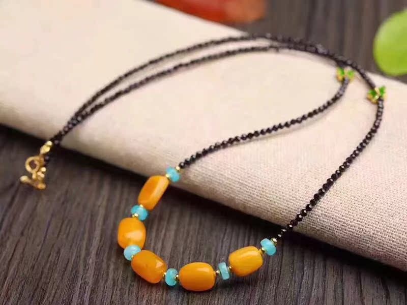 Spinel đen tự nhiên lỏng hạt bán thành phẩm lỏng vòng hạt mì vòng 2 vòng đeo tay vòng chân ren cổ áo xương đòn - Vòng chân vòng đeo chân nữ