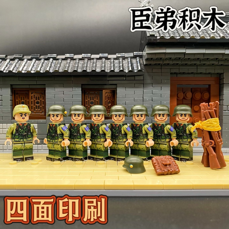 Chendidi Building Blocks with Four-Sided Printing, 88Th Series Winter Design, M35 Helmet Compatible with Building Blocks, Educational Toy