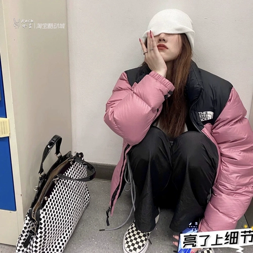 The north face, удерживающие тепло джинсы с начесом, пуховик, в корейском стиле