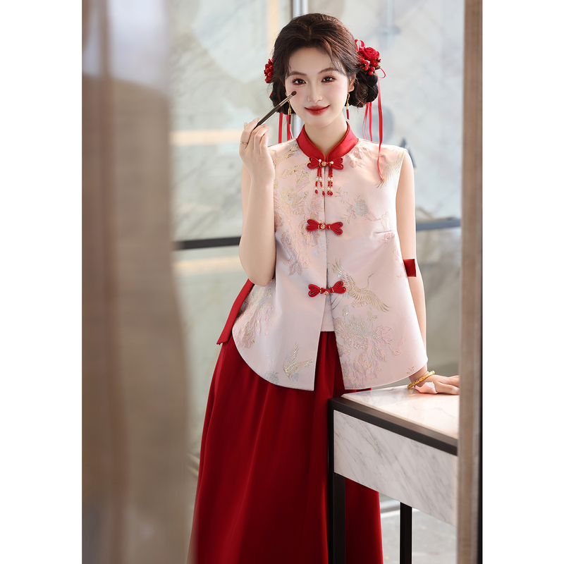 New Chinese-Style Maternity Dress for Toasting 2026 New Model Elegant Bride Wedding Casual Wear Engagement Homecoming Dress Plus Size for Plus-Size Women New Chinese-Style Maternity Dress for Toasting 2026 New Model Elegant Bride Wedding Casual Wear Engagement Homecoming Dress Plus Size for Plus-Size Women