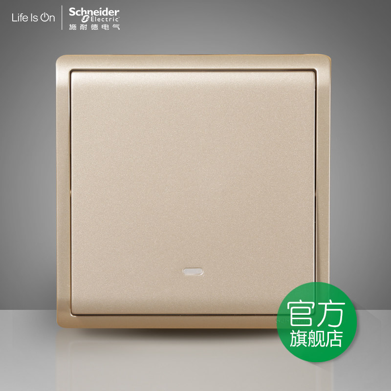 Schneider Fengshan Indulgent Gold Belt Fluorescent Single Contact Single Open Junction Self-Reset Switch