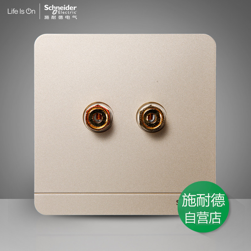 Schneider switch socket Yishang Twilight Gold dual audio single one speaker socket