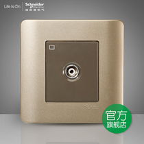 Schneider switch socket light series style brown single TV single connection one cable TV terminal