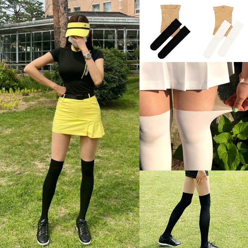 Two-Color Golf Sunscreen Stockings Leggings Korean Women's Ice Stockings Seamless Golf Uv Protection Women's Clothing
