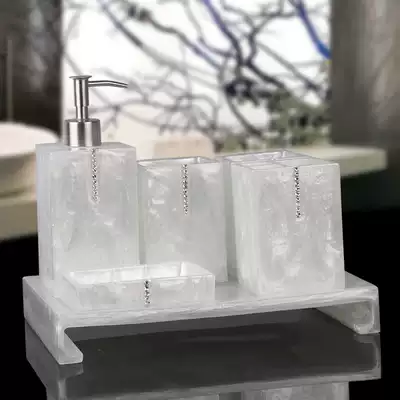 Modern simple bathroom five-piece set European-style mouthwash cup Bathroom powder room toiletries set Bathroom supplies ornaments