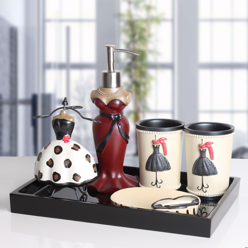 Creative Toilet Bathroom Five-piece Toilet Toothbrush Cup Gallery Cup New wedding friends