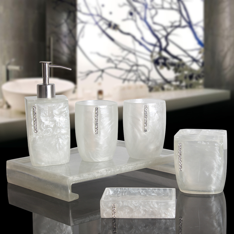 Diamond bathroom five-piece set Wash set Bathroom supplies set Simple powder room brushing cup Mouthwash cup set