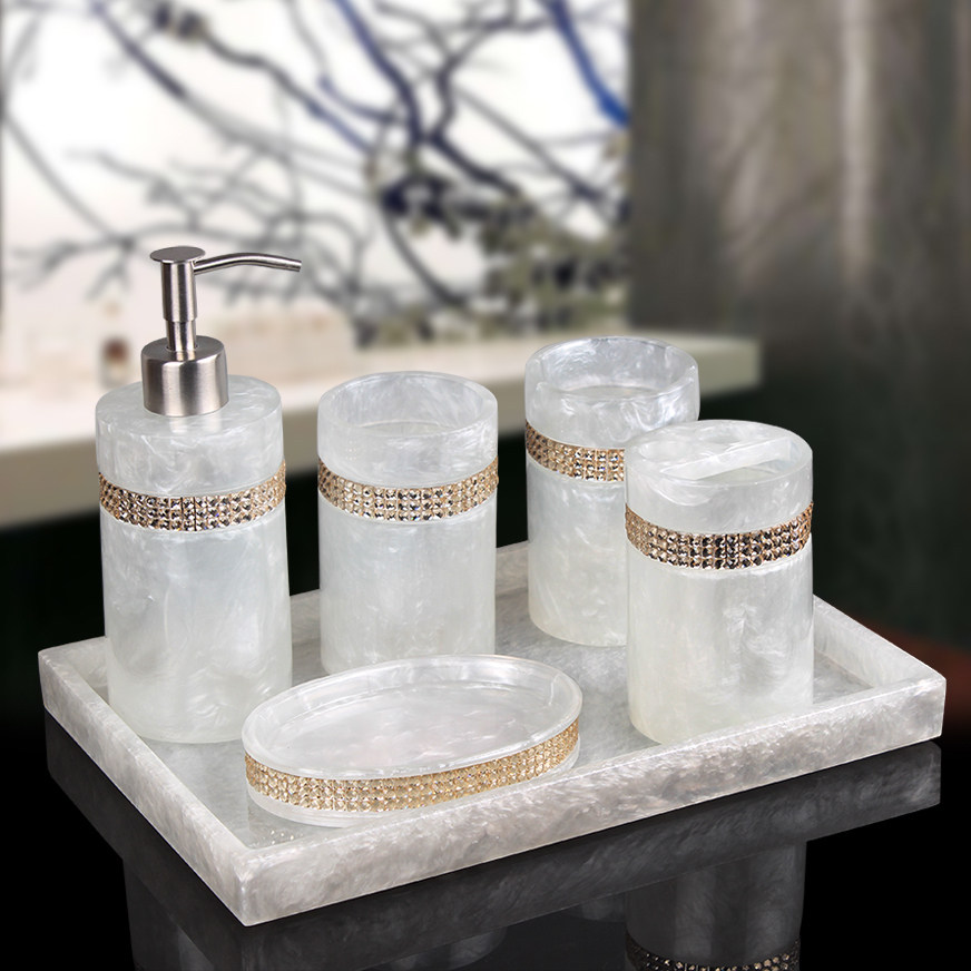 Modern bathroom set five-piece set high-end mouthwash cup wash creative bathroom supplies set wedding gift