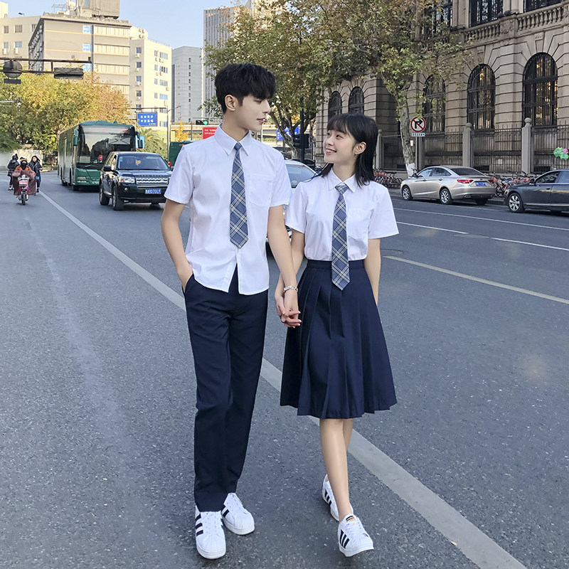 Graduation season class suit Summer high school students mid-length dress Japanese and Korean version of the college style games British style school uniform