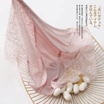 Japanese summer thin silk underwear womens 100% mulberry silk large size mid-waist lace seamless sexy shorts women