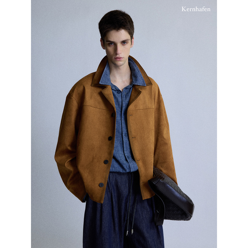 Exclusive Autumn and Winter Color Scheme Suede Distressed Jacket |   Kernhafen
