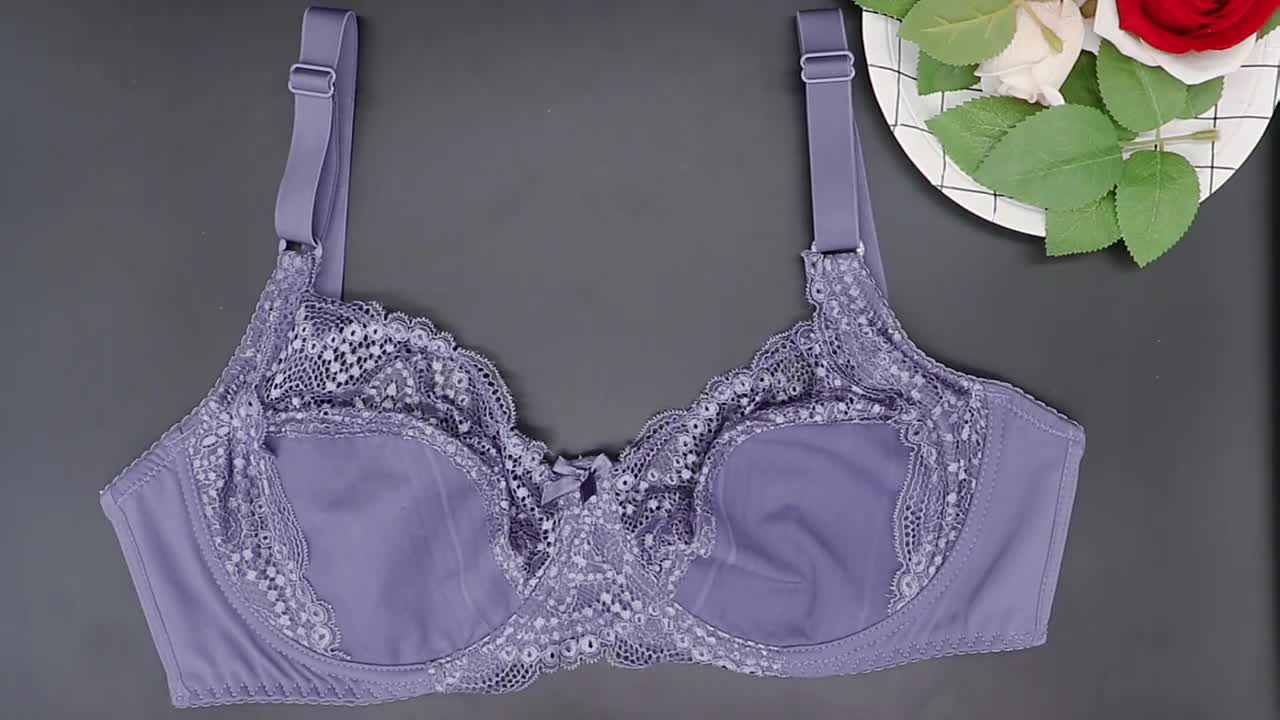 Plus Size Bra Brief Sets Woman Push Up D Cup Underwear Thong Set Big