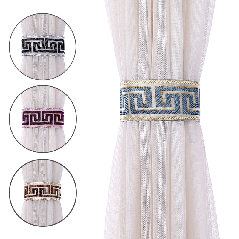 A pair of European-style wide home fabric curtain straps curtain buckle straps bronzing edge living room bedroom villa