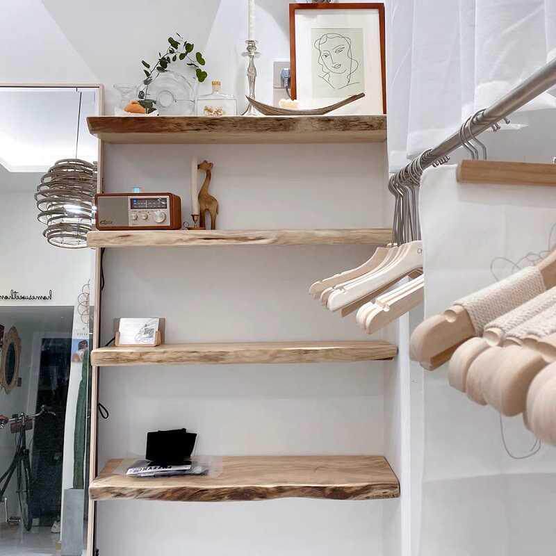 Wall Shelf Wall-mounted onboard case Bedroom Wooden Boards Custom Kitchen Solid Wood Lined room Living Room Bookshelves