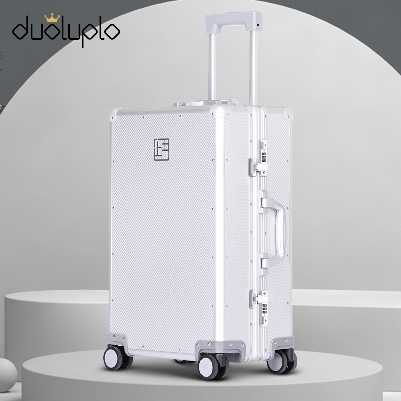 All-aluminum solid color suitcase magnesium alloy password box boarding case 24 inch trolley case minimalist silent business suitcase