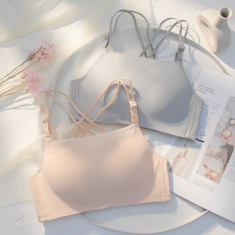 Beauty Back Thickened Underwear Woman 2021 New exploits Obliterating Chest anti-walking light small breasts to woo a large flat-breasted bra