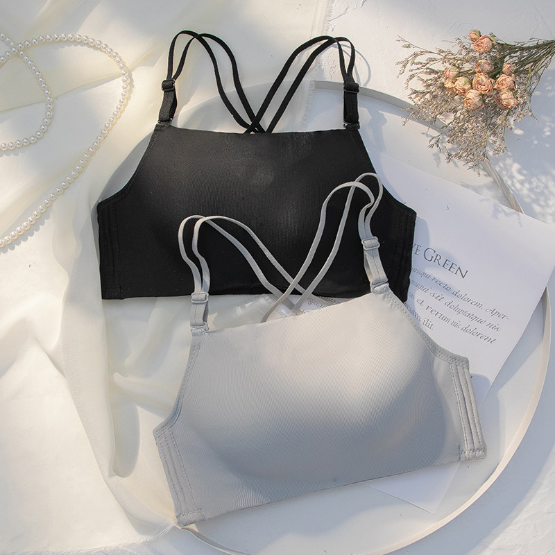 Super thick 6cm no steel ring wrap chest anti-light bra bra small chest sexy gathering cross with beautiful back underwear