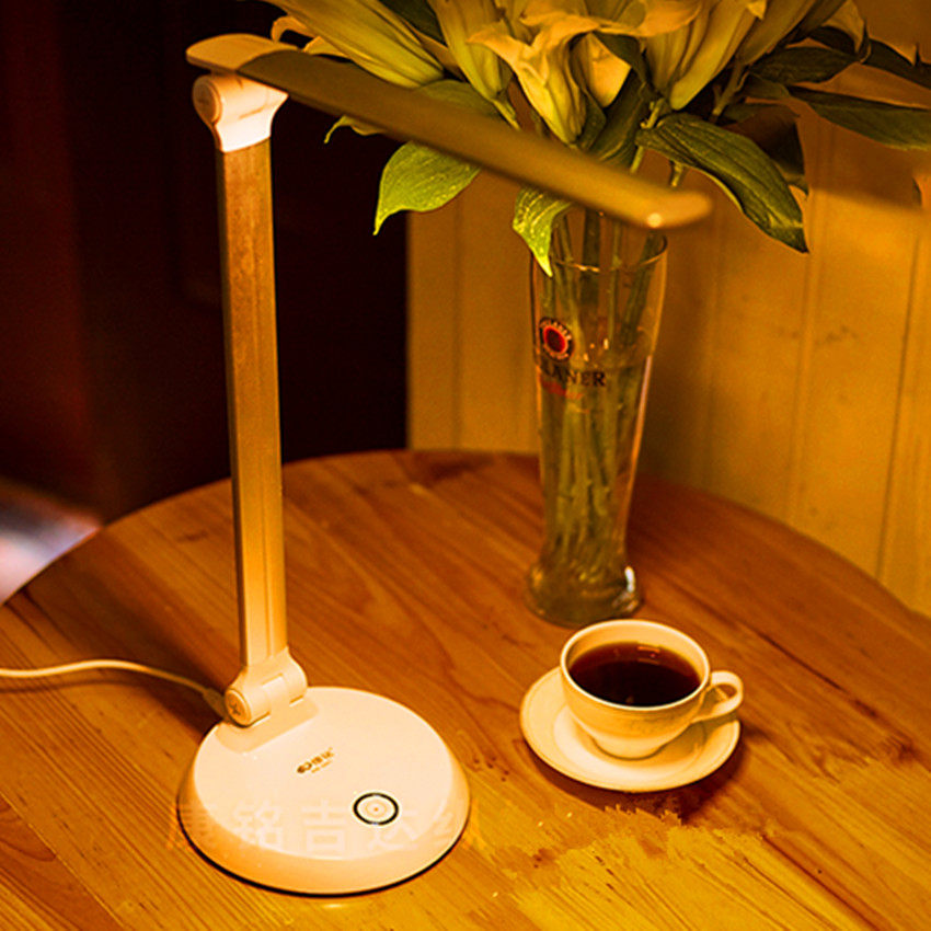 Kang Ming KM-S067LED Eye Protection Learning Folding Plug-in Touch White Light Warm Light Dimming Learning Office Desk Lamp